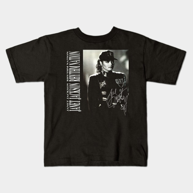 Janet Jackson Rhythm Nation Vintage Kids T-Shirt by Garza Arcane